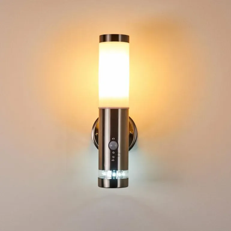 Applique murale d'extérieur Walise Acier inoxydable, 1 lumière, Détecteur de mouvement