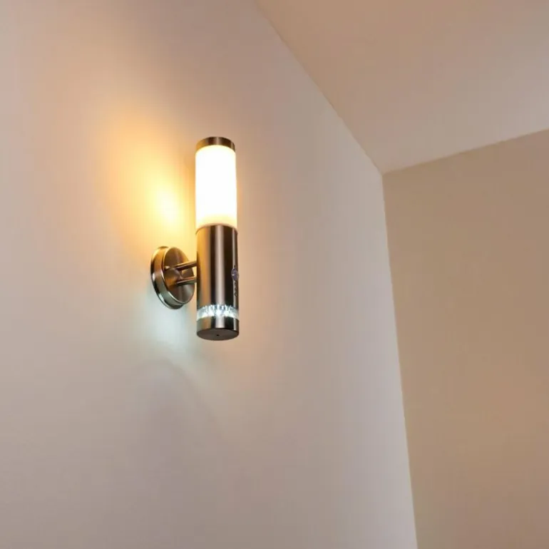 Applique murale d'extérieur Walise Acier inoxydable, 1 lumière, Détecteur de mouvement