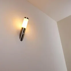 Applique murale d'extérieur Norburg Acier inoxydable, 1 lumière, Détecteur de mouvement