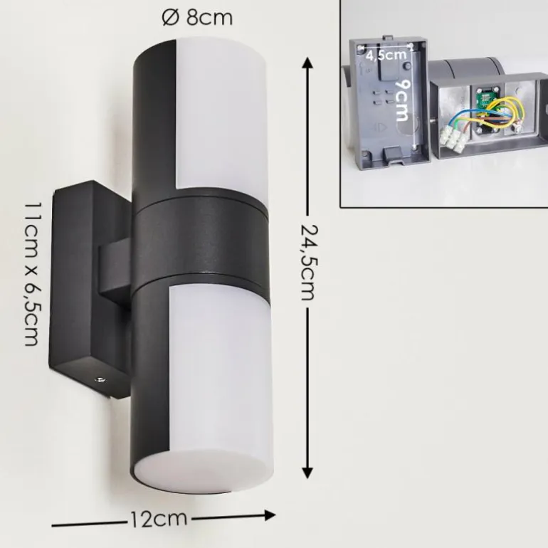 Applique murale d'extérieur Baulund LED Anthracite, 1 lumière