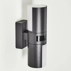 Applique murale d'extérieur Baulund LED Anthracite, 1 lumière, Détecteur de mouvement