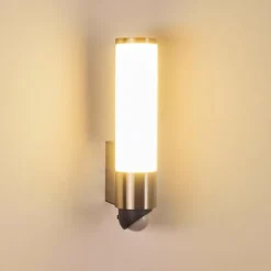 Applique murale d'extérieur Vasön LED Acier inoxydable, 1 lumière, Détecteur de mouvement