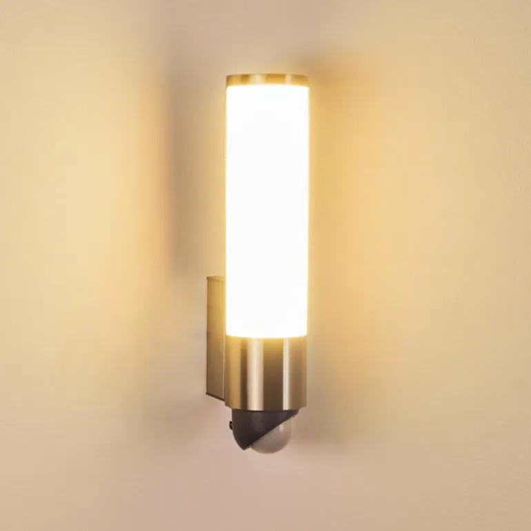 Applique murale d'extérieur Vasön LED Acier inoxydable, 1 lumière, Détecteur de mouvement