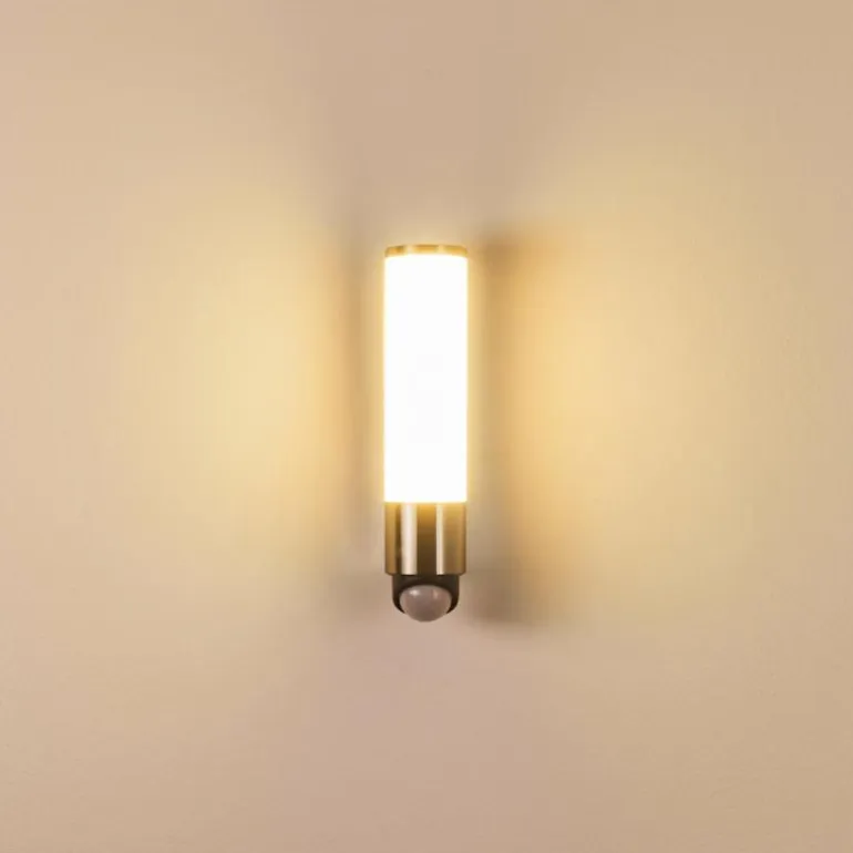 Applique murale d'extérieur Vasön LED Acier inoxydable, 1 lumière, Détecteur de mouvement