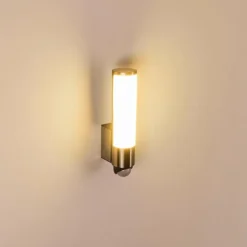 Applique murale d'extérieur Vasön LED Acier inoxydable, 1 lumière, Détecteur de mouvement