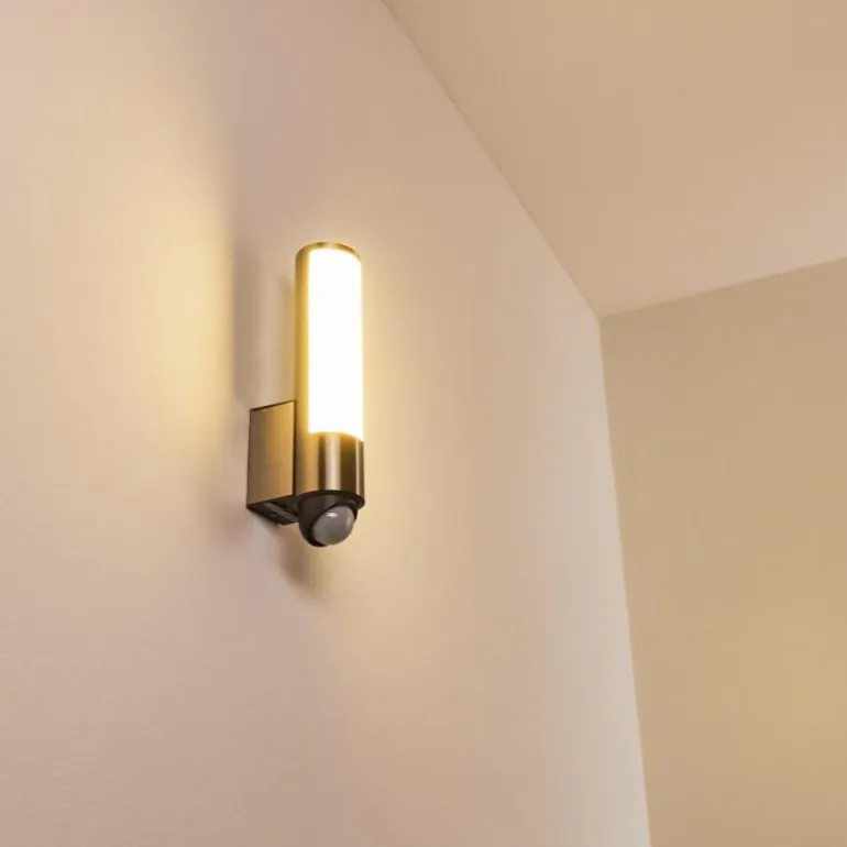 Applique murale d'extérieur Vasön LED Acier inoxydable, 1 lumière, Détecteur de mouvement