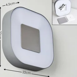 Applique murale d'extérieur Feldsted LED Argenté, 1 lumière, Changeur de couleurs
