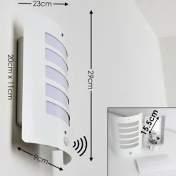 Applique murale d'extérieur Alslev Blanc, 1 lumière, Détecteur de mouvement