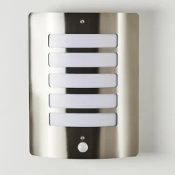 Applique murale d'extérieur Alslev Acier inoxydable, 1 lumière, Détecteur de mouvement