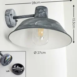 Applique murale d'extérieur Maloja Gris, Blanc, 1 lumière