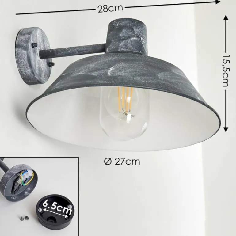 Applique murale d'extérieur Maloja Gris, Blanc, 1 lumière