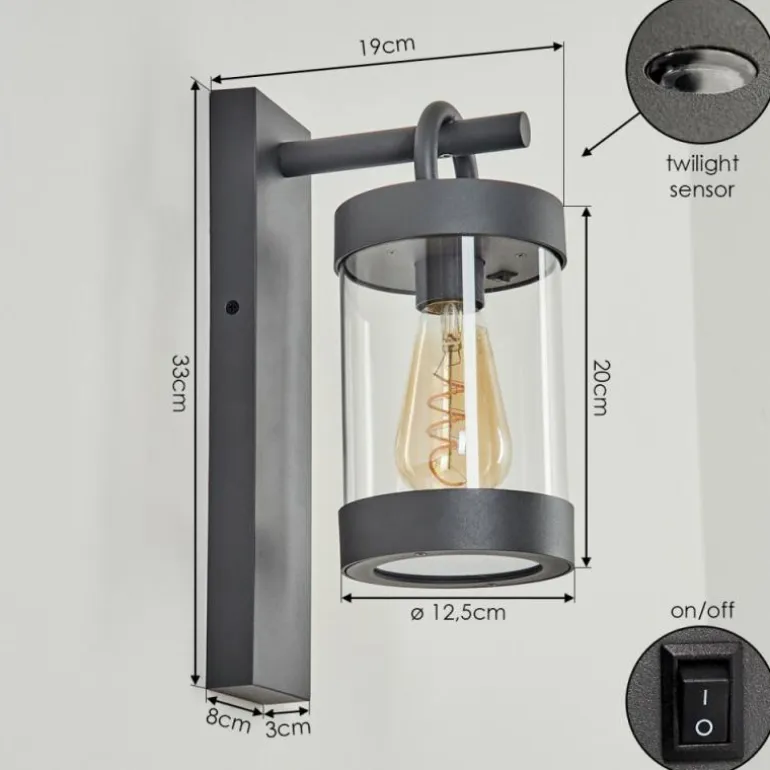 Applique murale d'extérieur Fulham Anthracite, 1 lumière