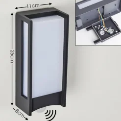 Applique murale d'extérieur Skove LED Anthracite, 1 lumière, Détecteur de mouvement