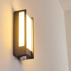 Applique murale d'extérieur Skove LED Anthracite, 1 lumière, Détecteur de mouvement
