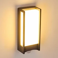 Applique murale d'extérieur Skove LED Anthracite, 1 lumière, Détecteur de mouvement