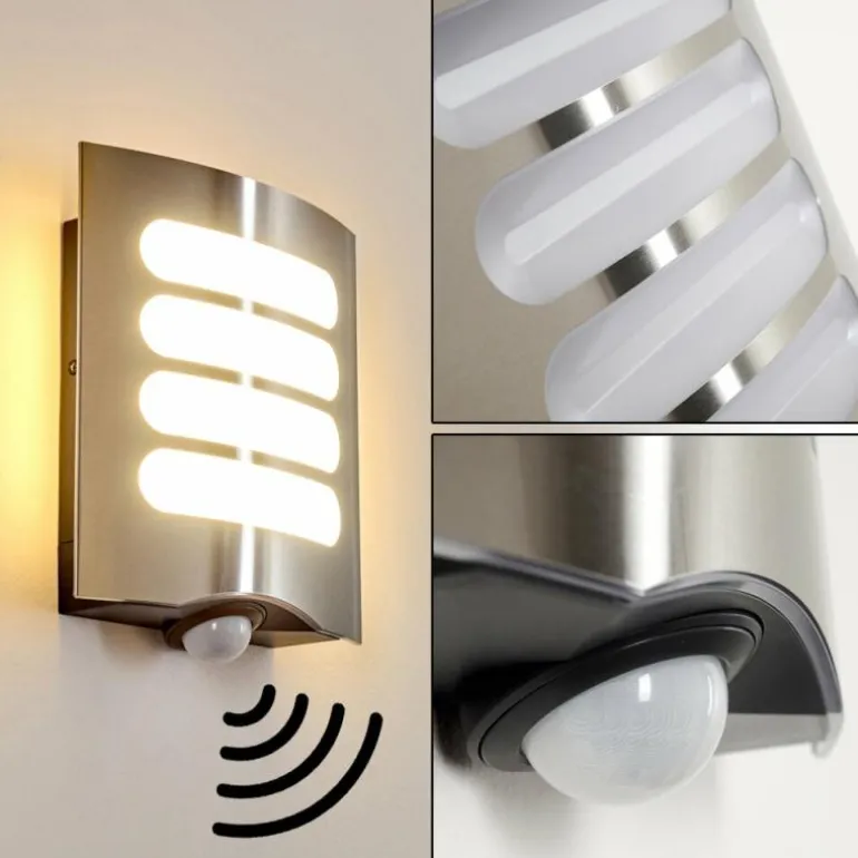 Applique murale d'extérieur Meja LED Anthracite, 1 lumière, Détecteur de mouvement