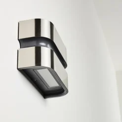 Applique murale d'extérieur Kolding LED Acier inoxydable, Noir, 1 lumière