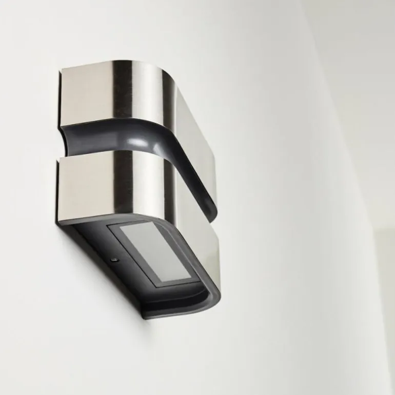 Applique murale d'extérieur Kolding LED Acier inoxydable, Noir, 1 lumière