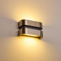 Applique murale d'extérieur Kolding LED Acier inoxydable, Noir, 1 lumière