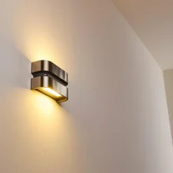 Applique murale d'extérieur Kolding LED Acier inoxydable, Noir, 1 lumière