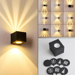 Applique murale d'extérieur Jonava LED Noir, 2 lumières