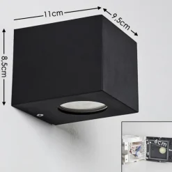 Applique murale d'extérieur Jonava LED Noir, 2 lumières