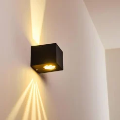 Applique murale d'extérieur Jonava LED Noir, 2 lumières