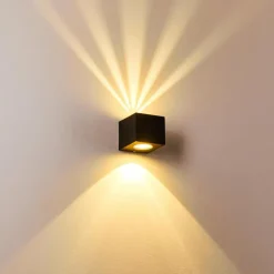 Applique murale d'extérieur Jonava LED Noir, 2 lumières