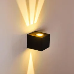 Applique murale d'extérieur Jonava LED Noir, 2 lumières