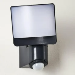 Applique murale d'extérieur Larvik LED Anthracite, 1 lumière, Détecteur de mouvement
