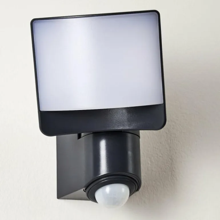 Applique murale d'extérieur Larvik LED Anthracite, 1 lumière, Détecteur de mouvement