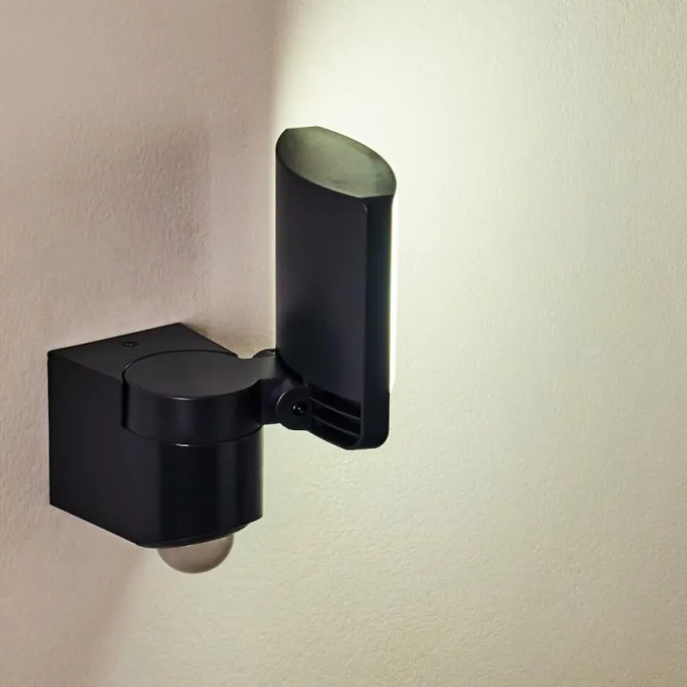 Applique murale d'extérieur Larvik LED Anthracite, 1 lumière, Détecteur de mouvement