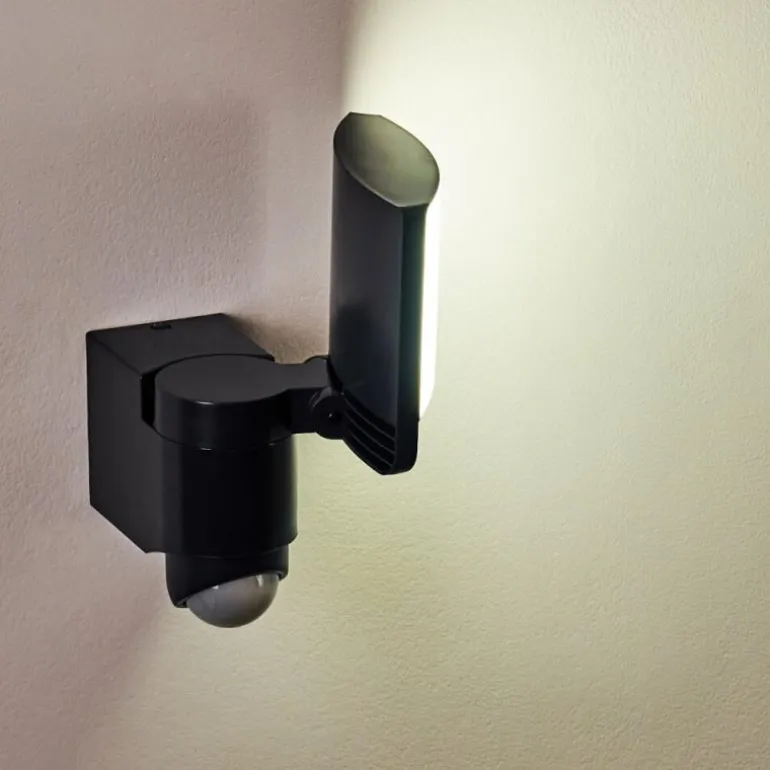 Applique murale d'extérieur Larvik LED Anthracite, 1 lumière, Détecteur de mouvement