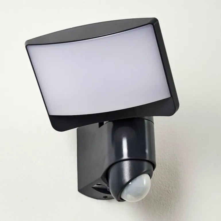 Applique murale d'extérieur Larvik LED Anthracite, 1 lumière, Détecteur de mouvement