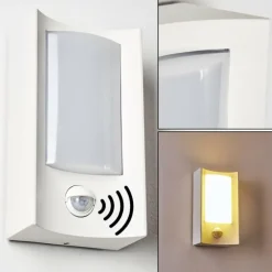 Applique murale d'extérieur Nordkapp LED Blanc, 1 lumière, Détecteur de mouvement