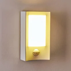 Applique murale d'extérieur Nordkapp LED Blanc, 1 lumière, Détecteur de mouvement