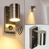 Applique murale d'extérieur Froslev LED Chrome, 1 lumière, Détecteur de mouvement