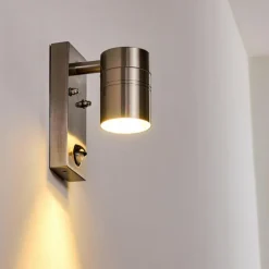 Applique murale d'extérieur Froslev LED Chrome, 1 lumière, Détecteur de mouvement