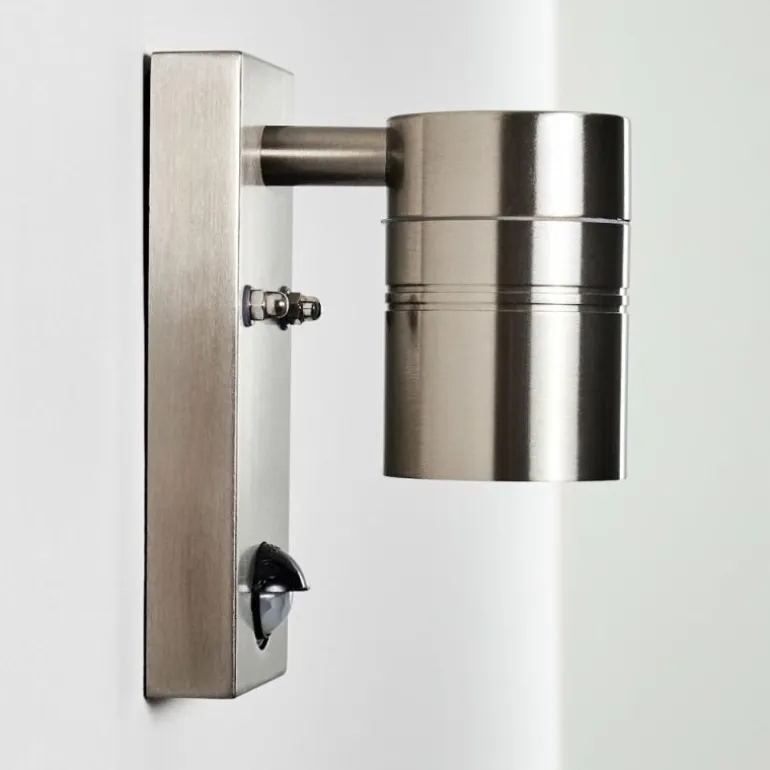Applique murale d'extérieur Froslev LED Chrome, 1 lumière, Détecteur de mouvement