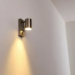 Applique murale d'extérieur Froslev LED Chrome, 1 lumière, Détecteur de mouvement