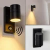 Applique murale d'extérieur Froslev LED Noir, 1 lumière, Détecteur de mouvement