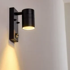 Applique murale d'extérieur Froslev LED Noir, 1 lumière, Détecteur de mouvement