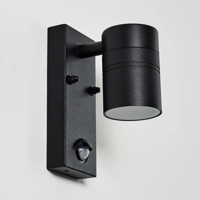 Applique murale d'extérieur Froslev LED Noir, 1 lumière, Détecteur de mouvement