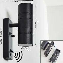 Applique murale d'extérieur Froslev LED Noir, 2 lumières, Détecteur de mouvement