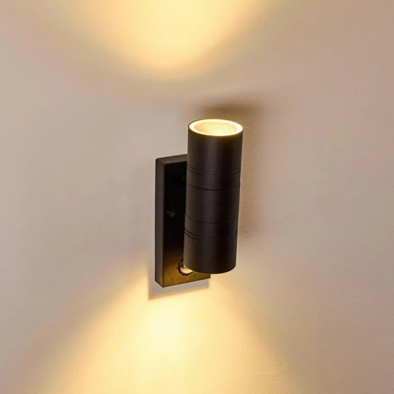 Applique murale d'extérieur Froslev LED Noir, 2 lumières, Détecteur de mouvement