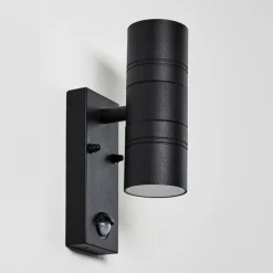 Applique murale d'extérieur Froslev LED Noir, 2 lumières, Détecteur de mouvement
