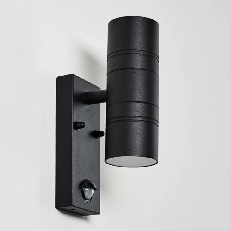 Applique murale d'extérieur Froslev LED Noir, 2 lumières, Détecteur de mouvement