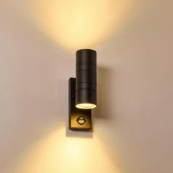 Applique murale d'extérieur Froslev LED Noir, 2 lumières, Détecteur de mouvement