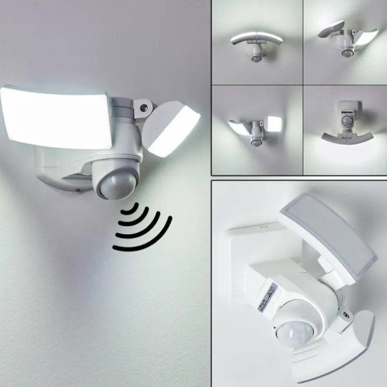 Applique murale d'extérieur Foroyar LED Blanc, 2 lumières, Détecteur de mouvement
