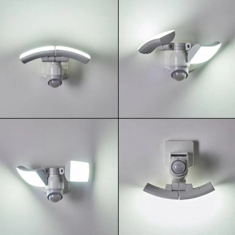 Applique murale d'extérieur Foroyar LED Blanc, 2 lumières, Détecteur de mouvement